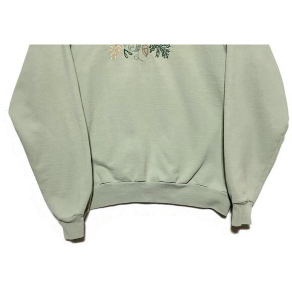 PFI Fashions Pullover Sweater Women's Size XL Light Green With Leaves and Acorn - Picture 6 of 9